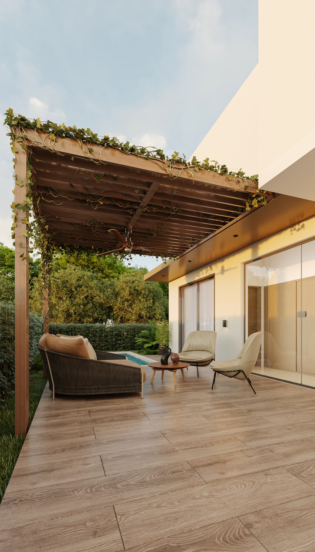 Pérgola y terraza