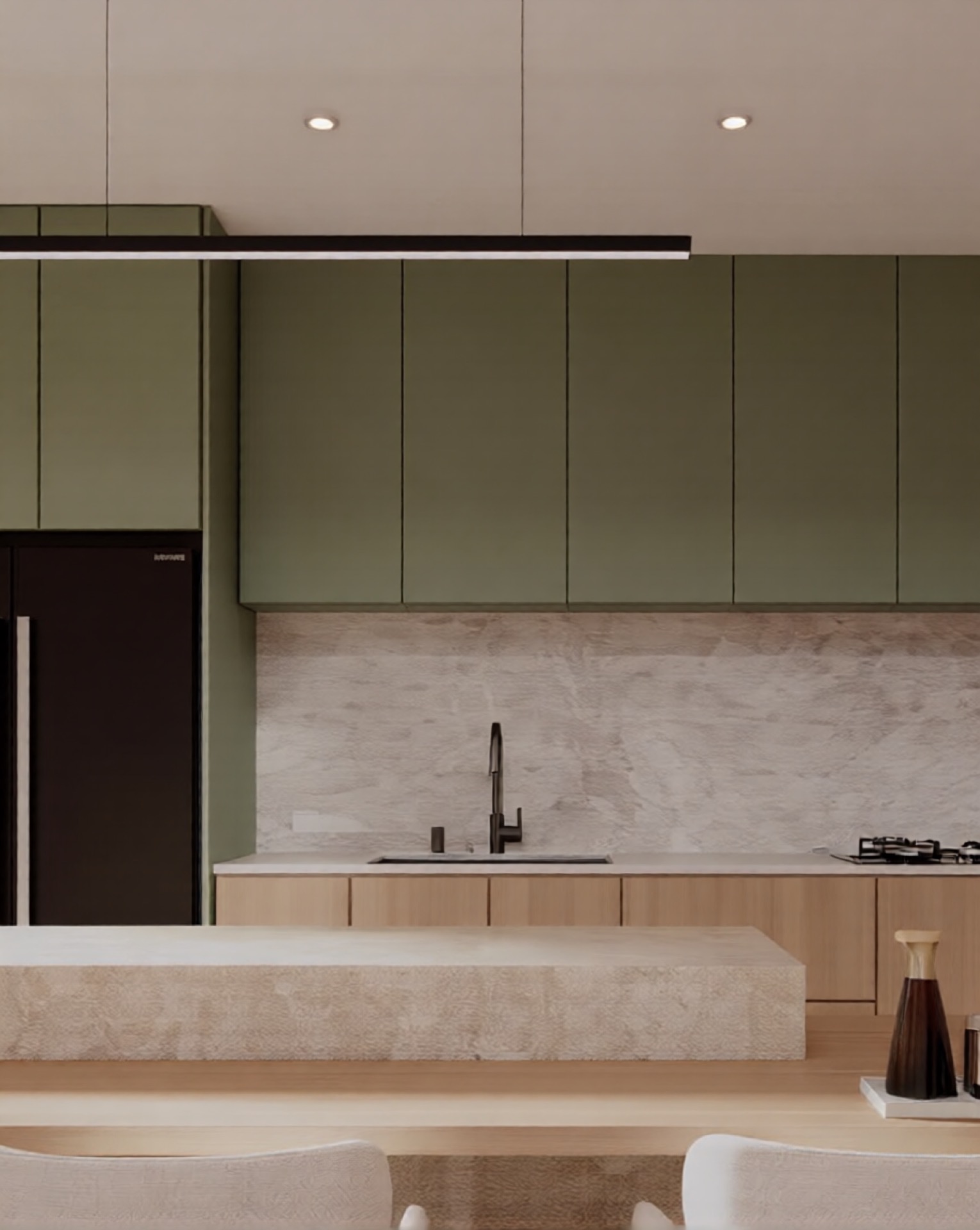 Cocina — detalle cabinets y mármol